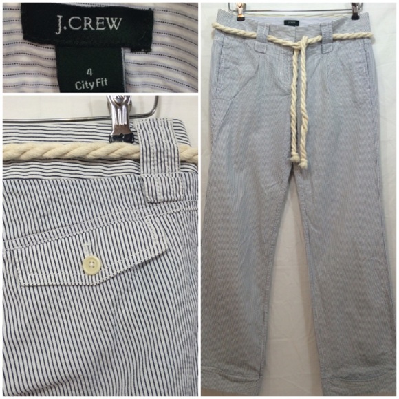 J. Crew city fit blue and white striped pants - Picture 1 of 4